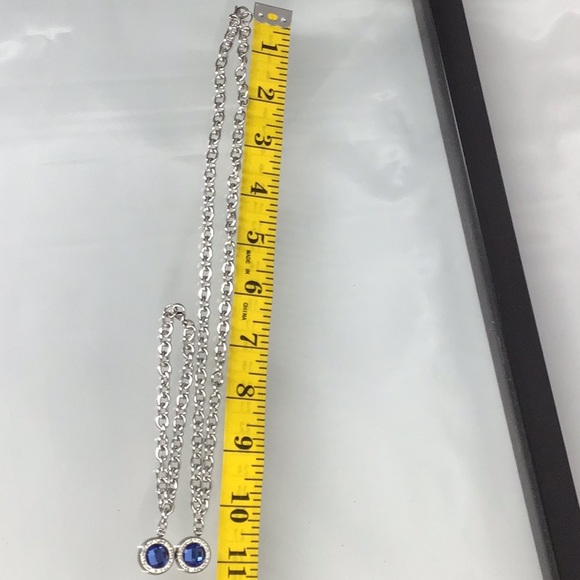 Necklace & Bracelet crystal blue  Rhinestone  set - Picture 6 of 8